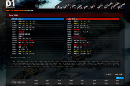 特別戦のタイムテーブル